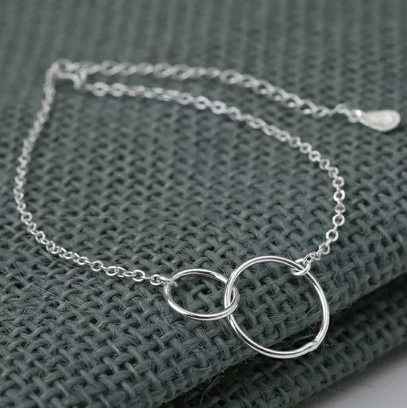 925 Sterling Silver Circle Necklace and Bracelet - Picture 4 of 5